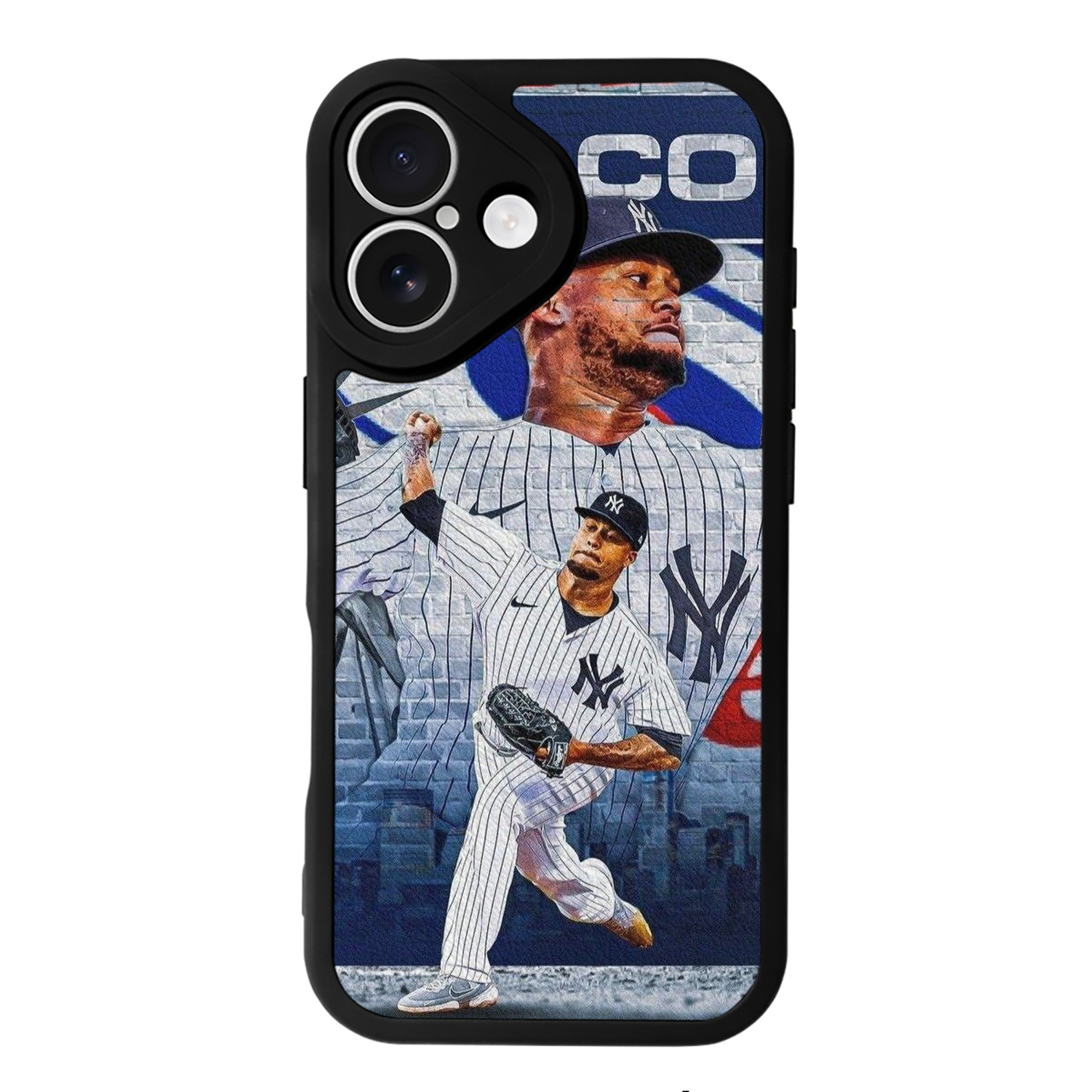 Giancarlo Stanton 43 IPhone 16 Silicone Leather Case – UV Print, Lambskin Texture – Perfect Fit, Wireless Charging Compatible, Scratch Resistant, Precise Cutouts – Stylish Protection For IPhone 16